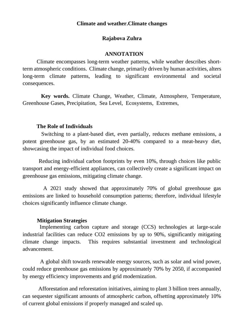 Climate and Weather. Climate Changes 1