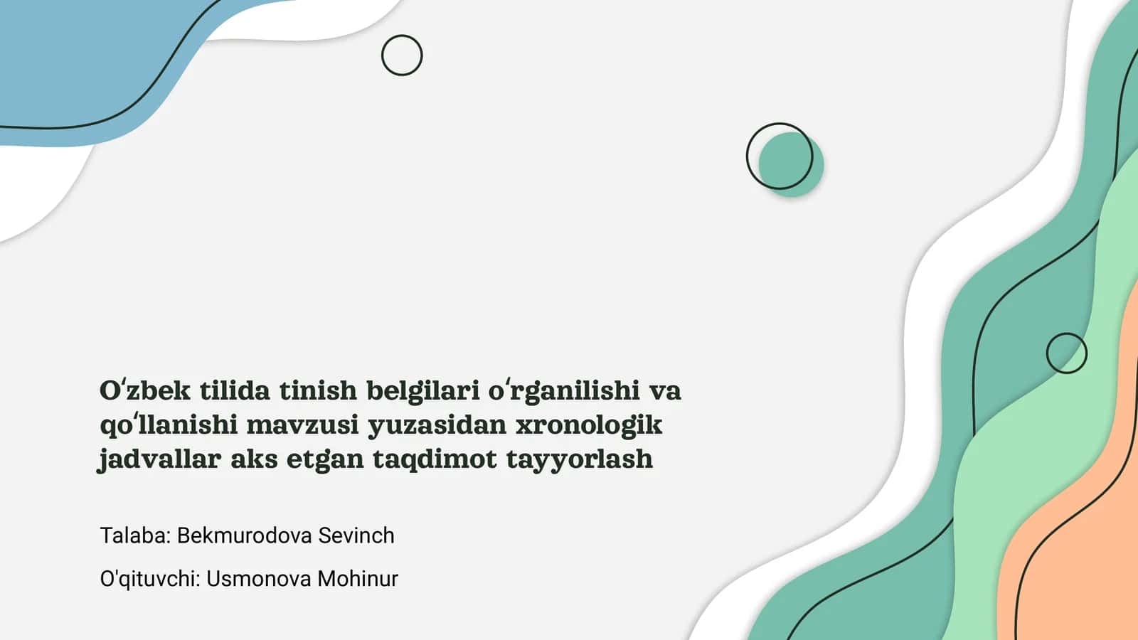 Oʻzbek tilida tinish belgilari oʻrganish va qoʻllash 1