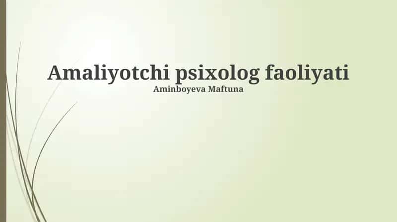 Amaliyotchi Psixolog Faoliyati 1