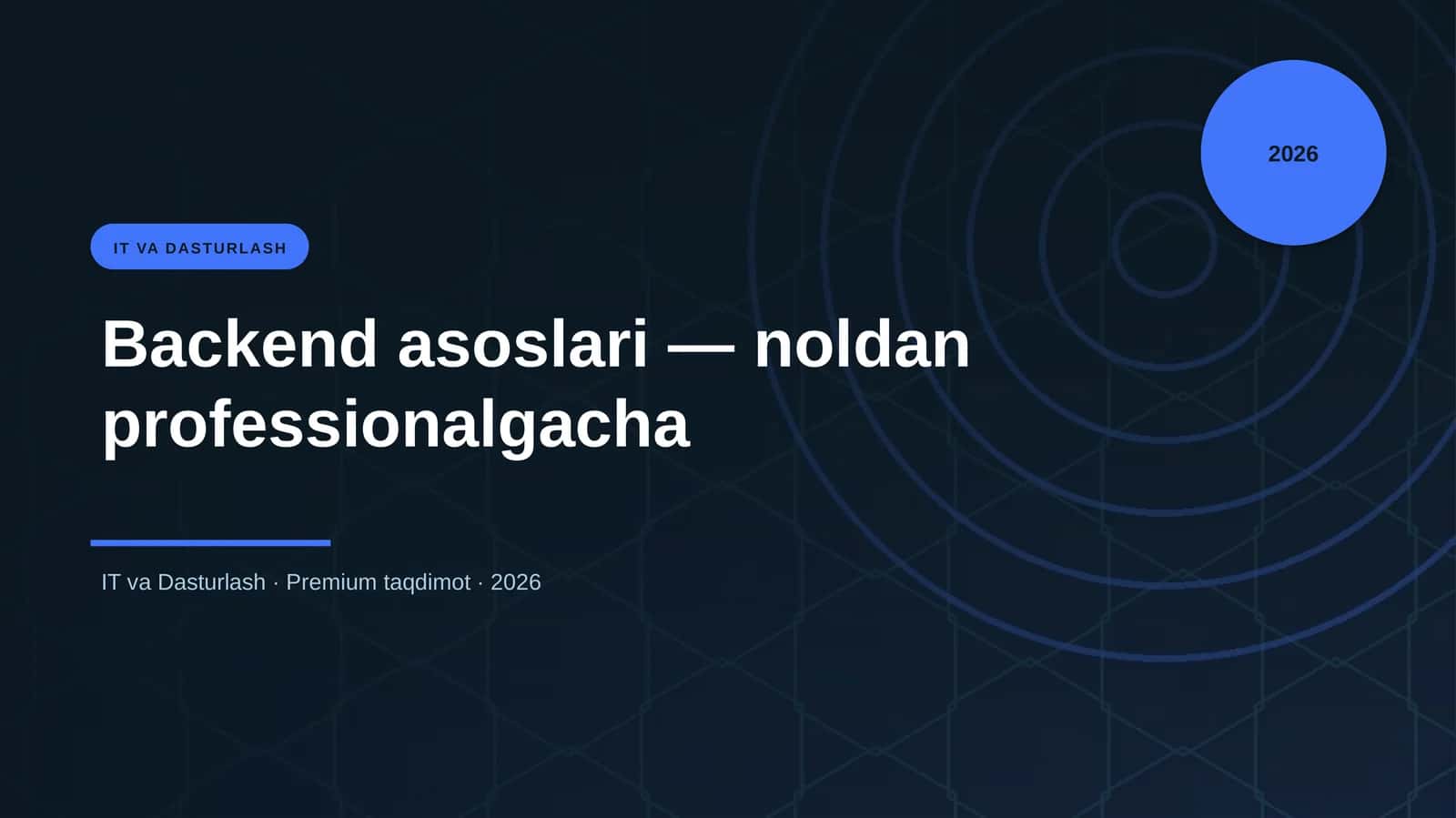 Backend asoslari — noldan professionalgacha 1