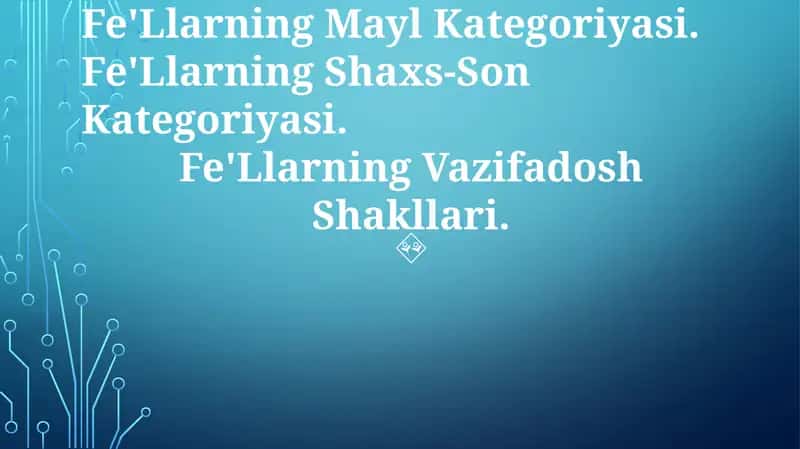 Fe'Llarning Nisbat Kategoriyasi 1
