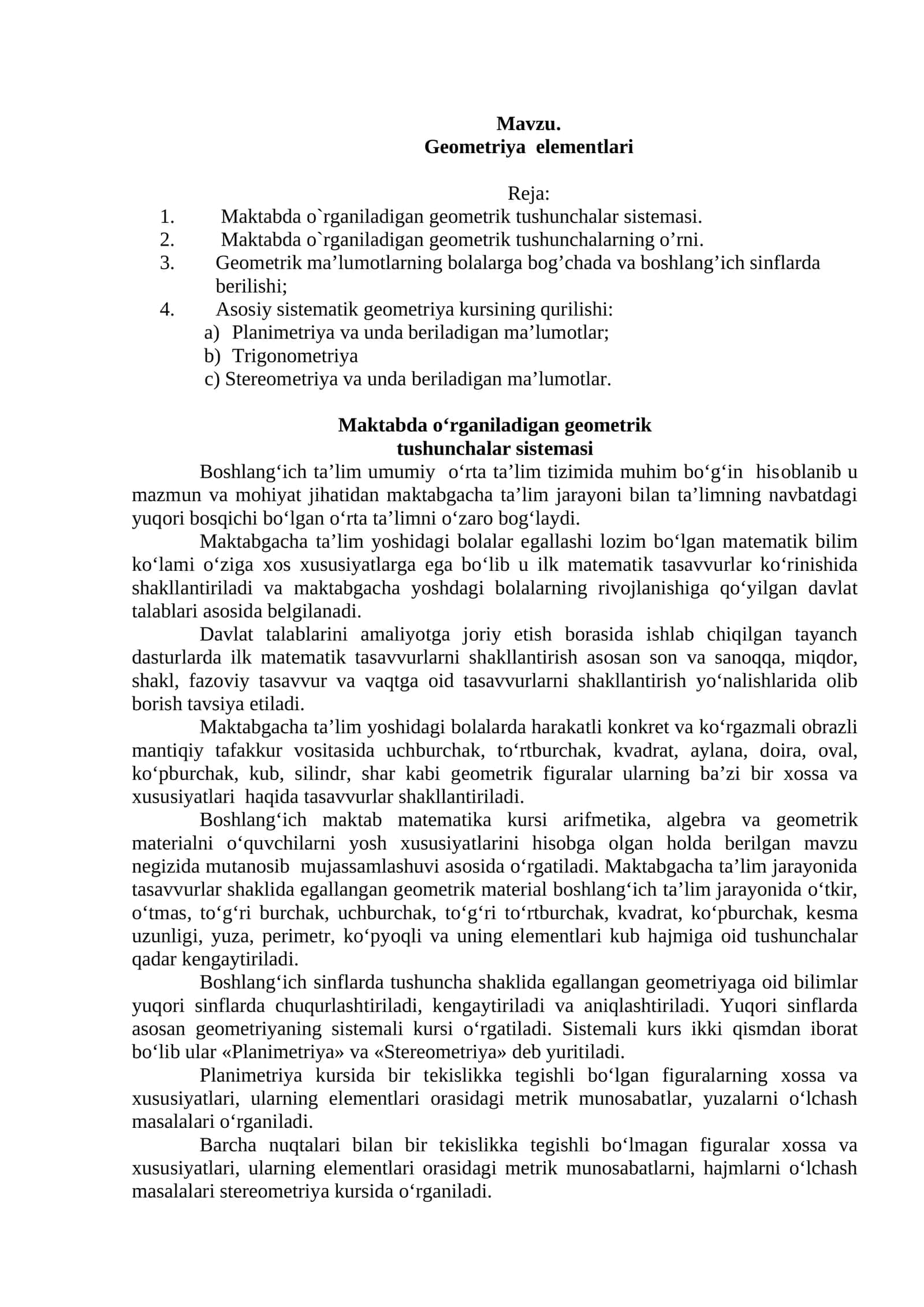 Geometriya elementlari 1