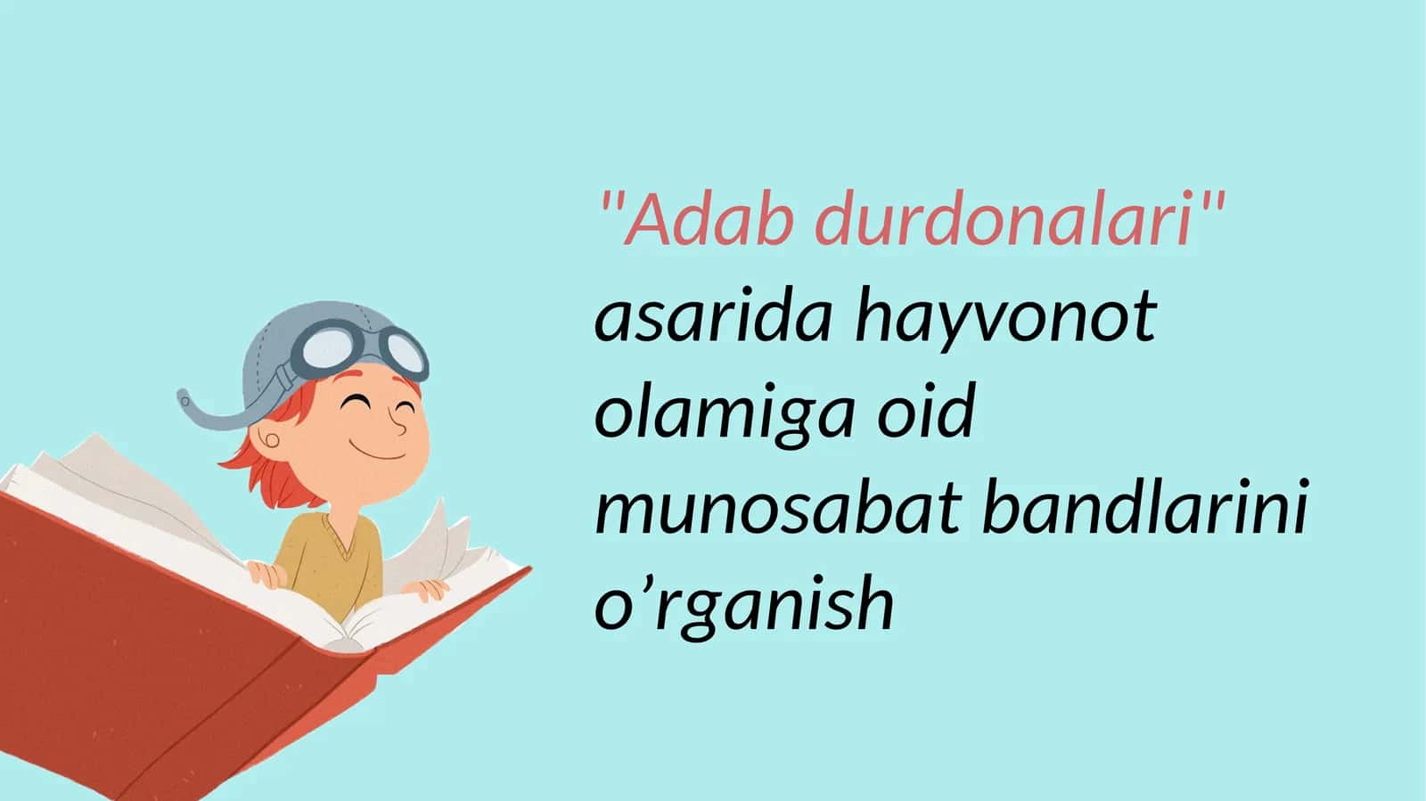 "Adab durdonalari" asarida hayvonot olamiga oid munosabat bandlarini o’rganish 1
