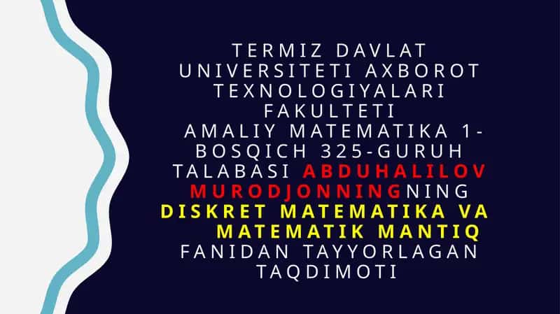 Discrete Mathematics and Mathematical Logic 1