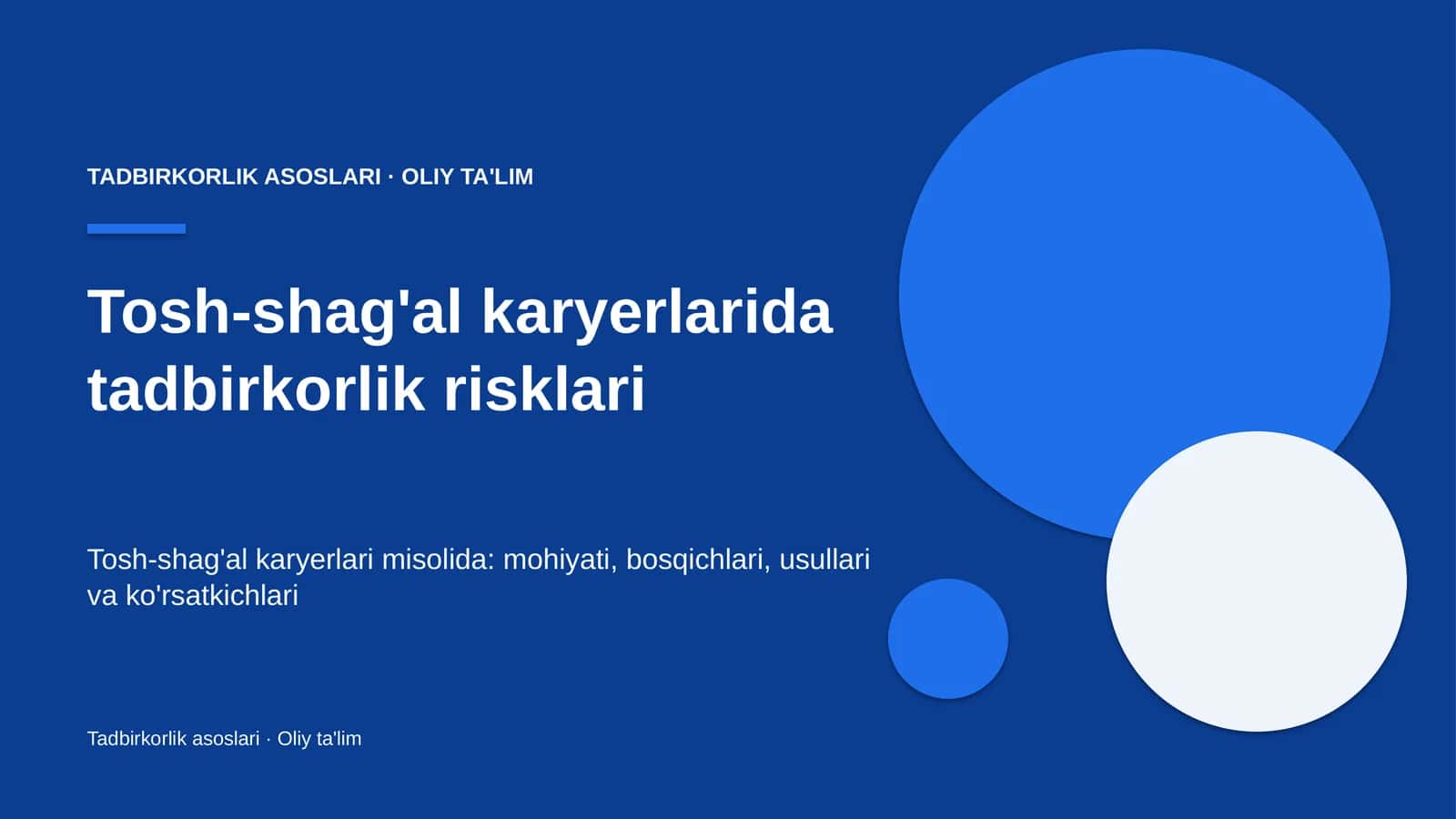 tosh shag'al karyerlarida tadbirkorlik risklari 6313 1