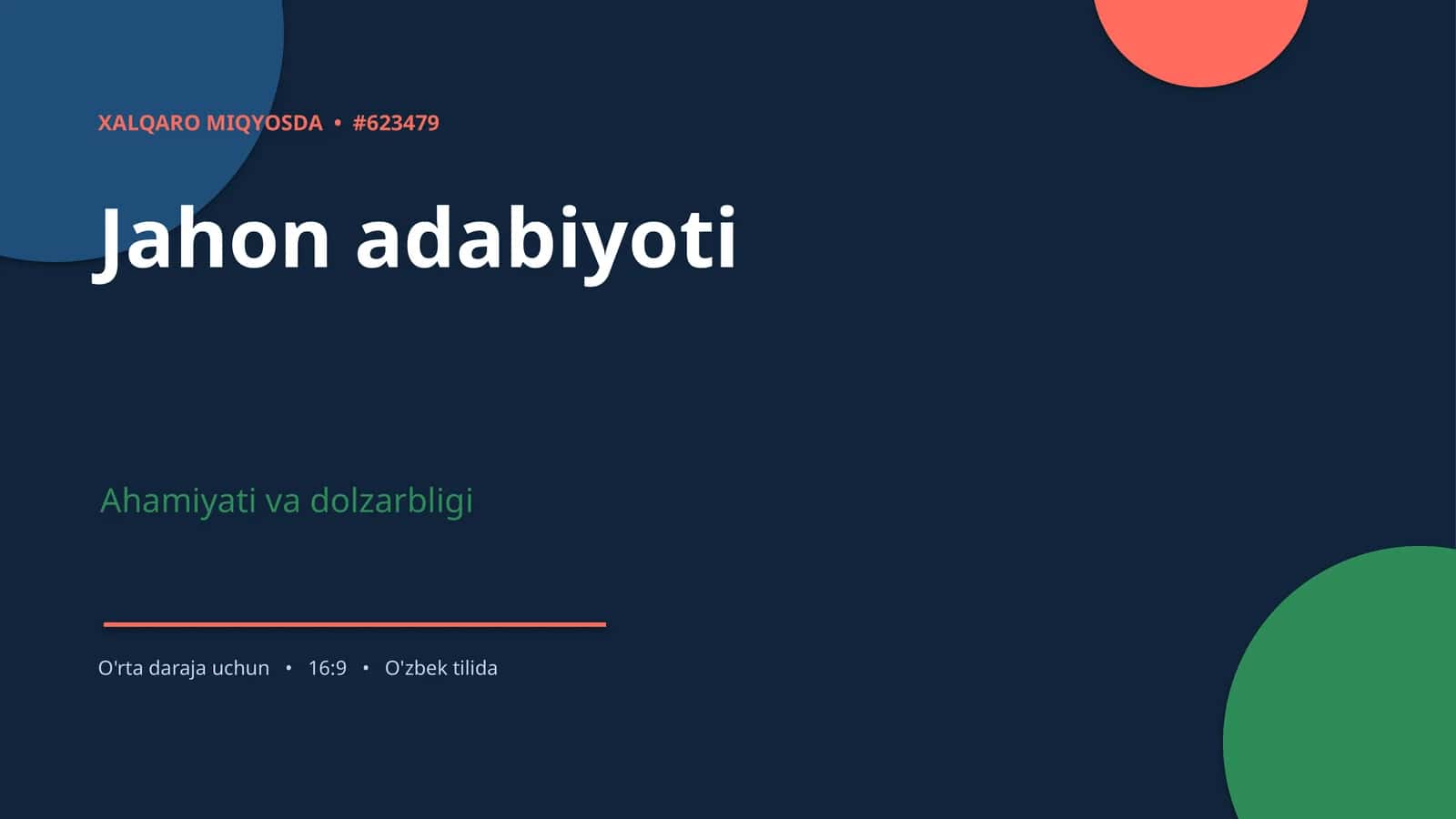 Jahon adabiyoti 1