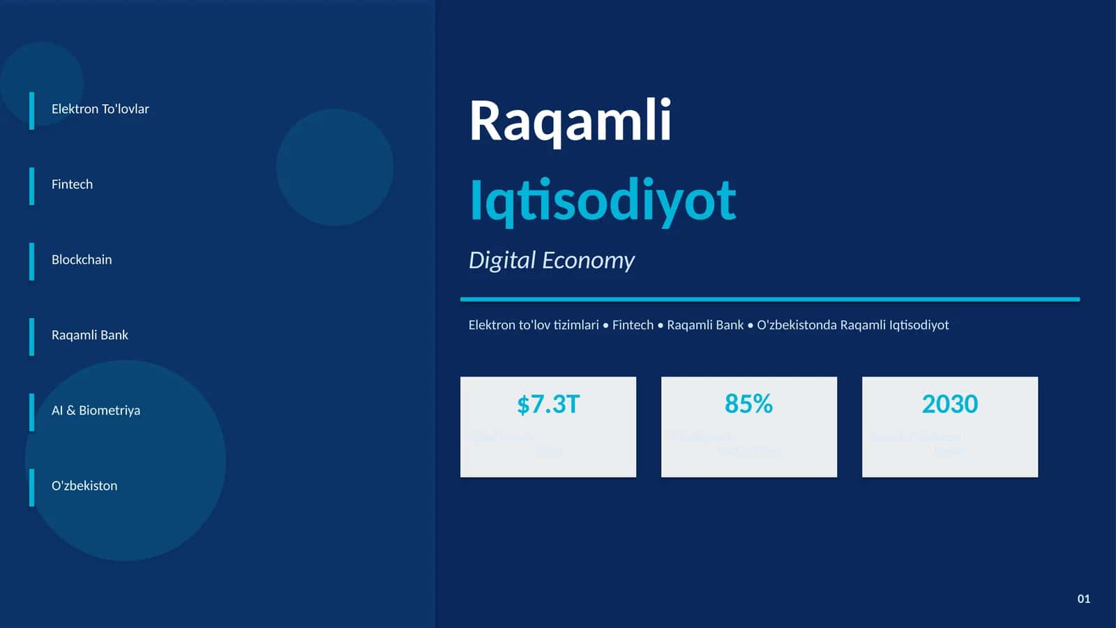 Raqamli Iqtisodiyot bo'yicha taqtimot 1