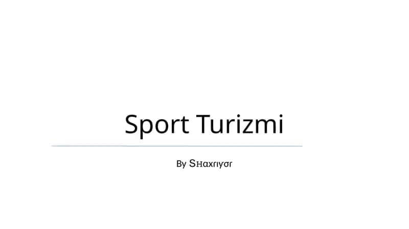 Sport Turizmi 1