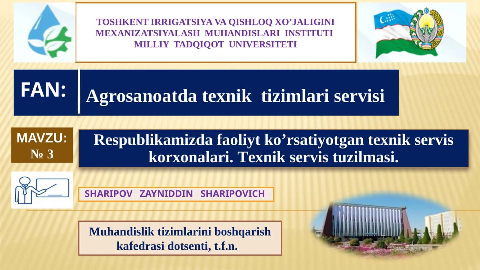 Agrosanoatda texnik tizimlari servisi 1