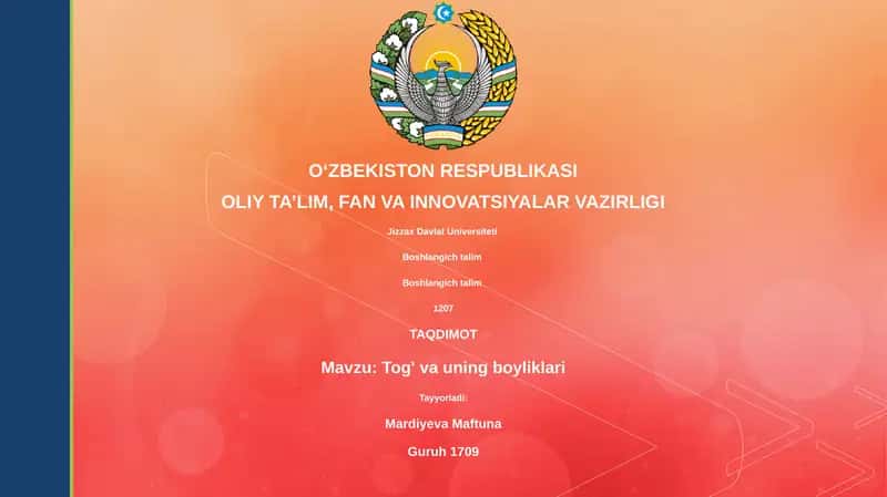 Tog' va uning boyliklari 1