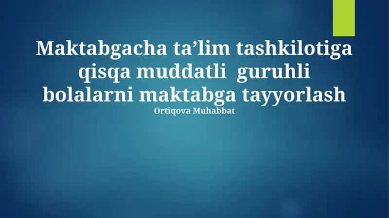 Bolalarni maktabga tayyorlash 1