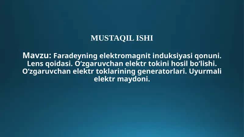 Faradeyning elektromagnit induksiyasi qonuni 1