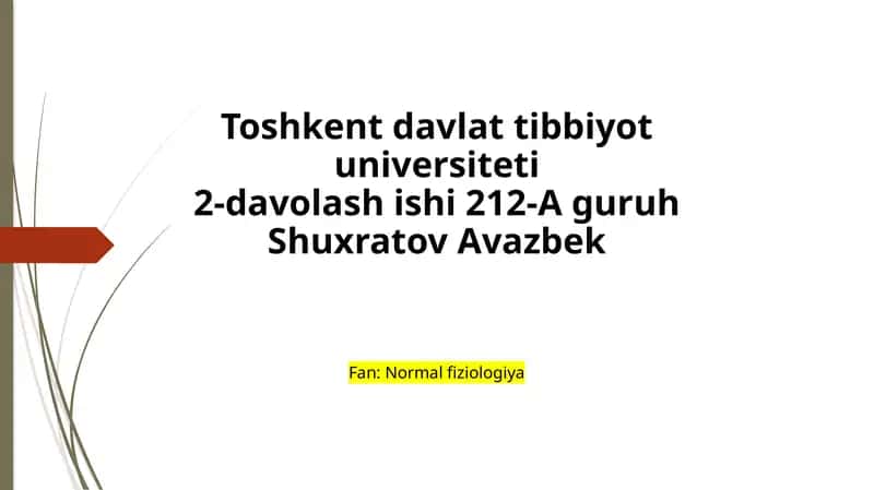Yurak faoliyatining boshqarish mexanizmlari 1