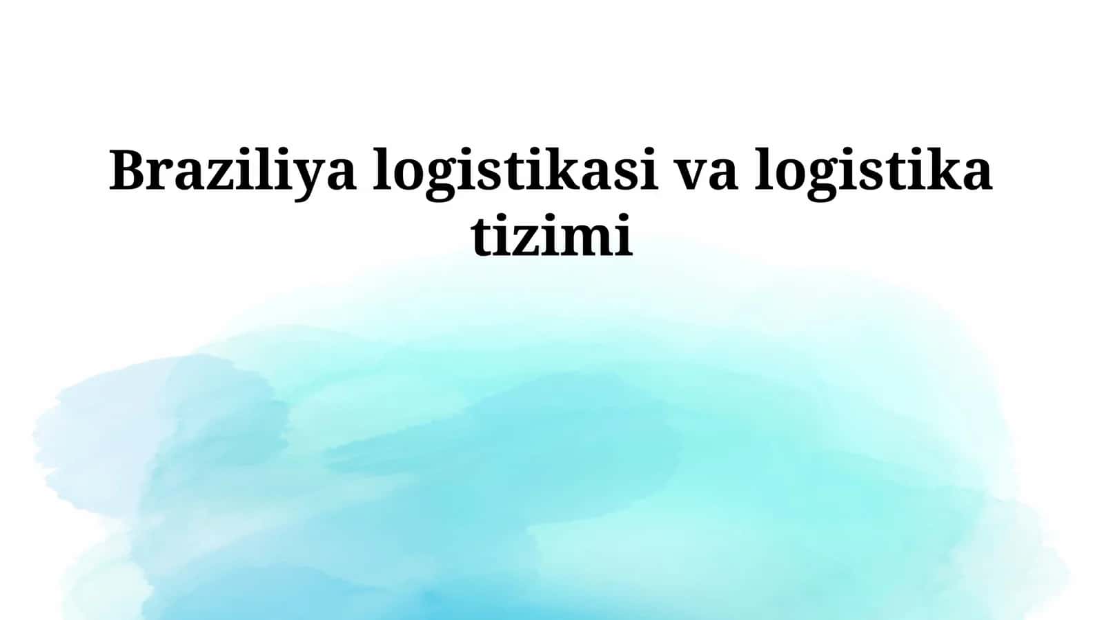 Braziliya logistikasi va logistika tizimi 1