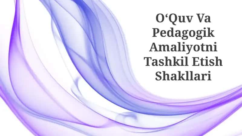 OʻQuv Va Pedagogik Amaliyotni Tashkil Etish Shakllari 1