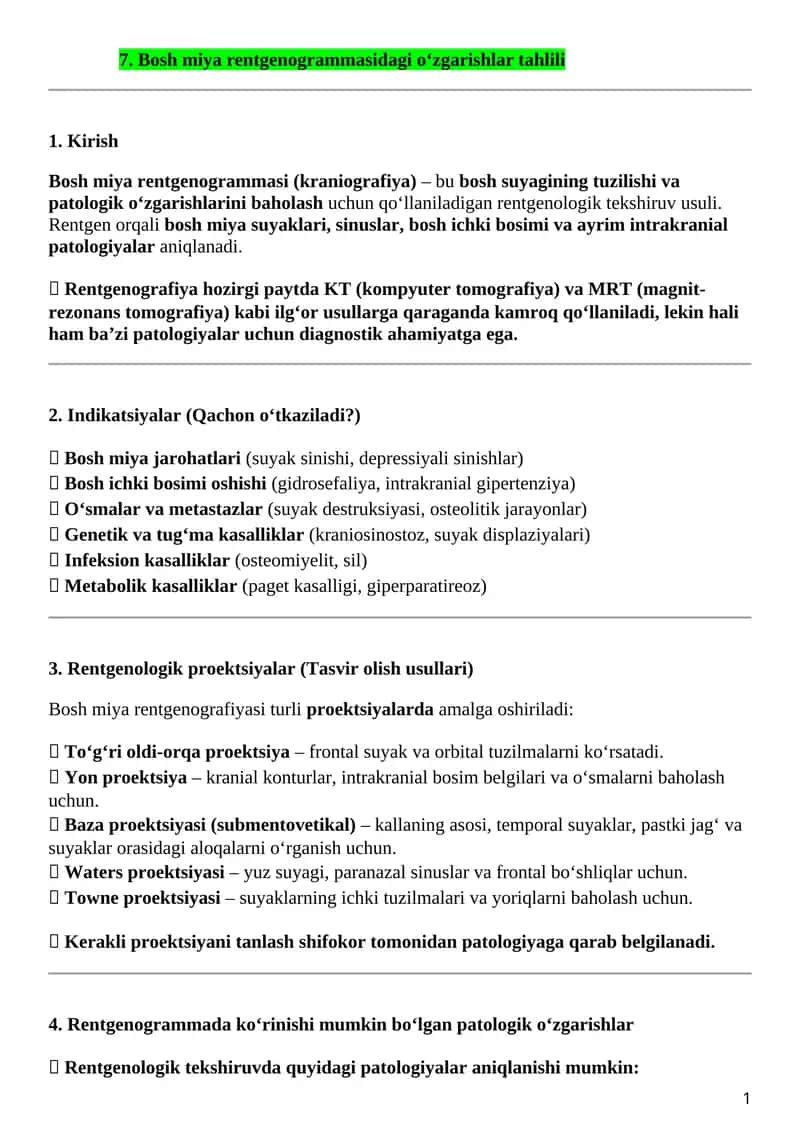 Bosh miya rentgenogrammasi 1