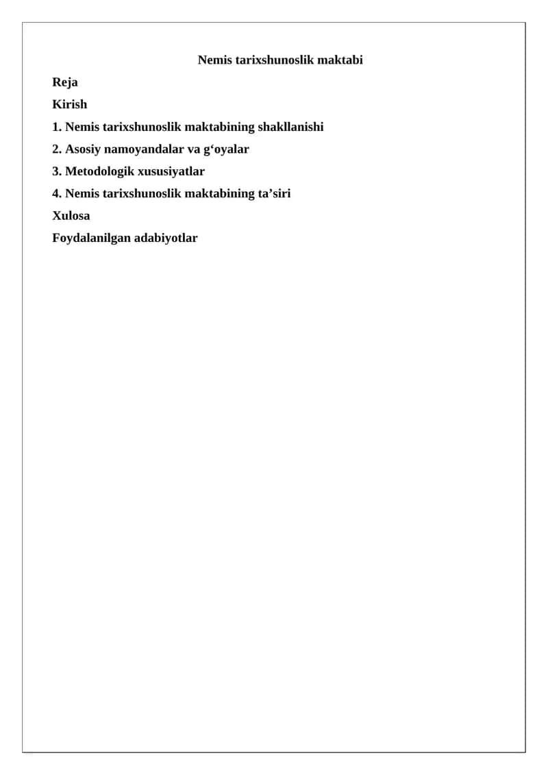 Nemis tarixshunoslik maktabi 1