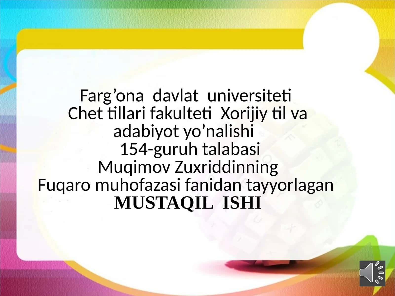 Xalqaro muno sabatlar 1