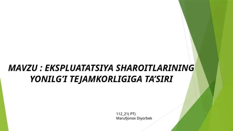 EKSPLUATATSIYA SHAROITLARI 1