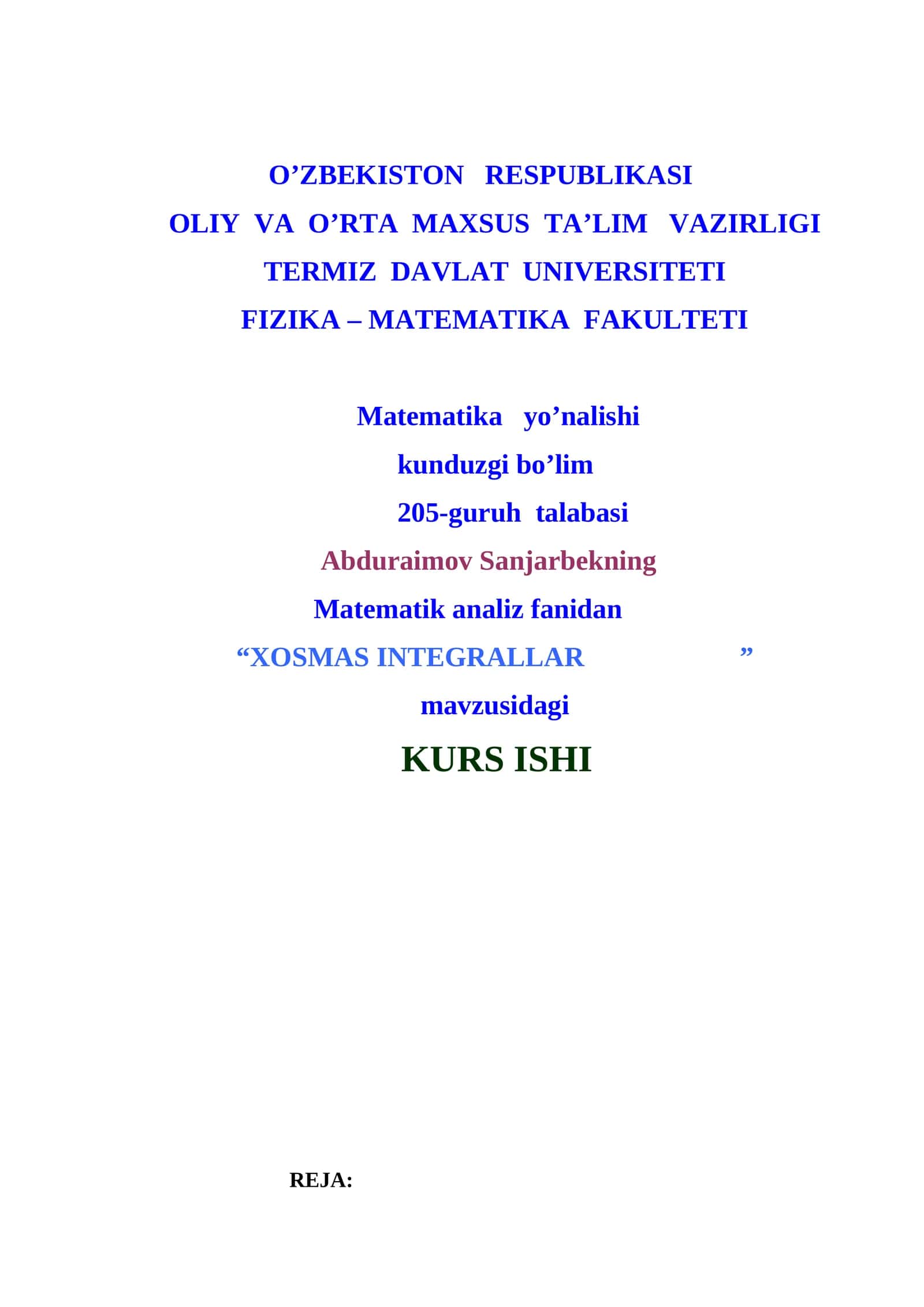 XOSMAS INTEGRALLAR 1
