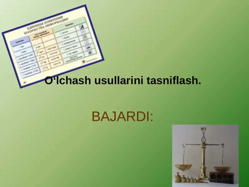 O‘lchash usullari 1