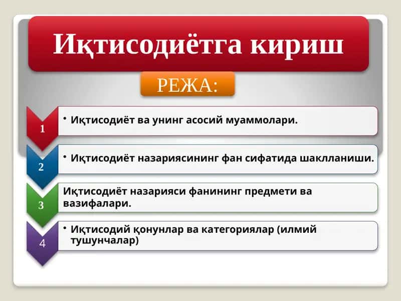 Иқтисодиётга кириш