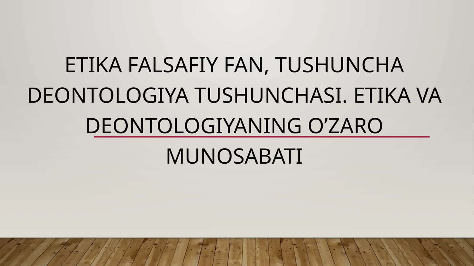 Etika va Deontologiya 1