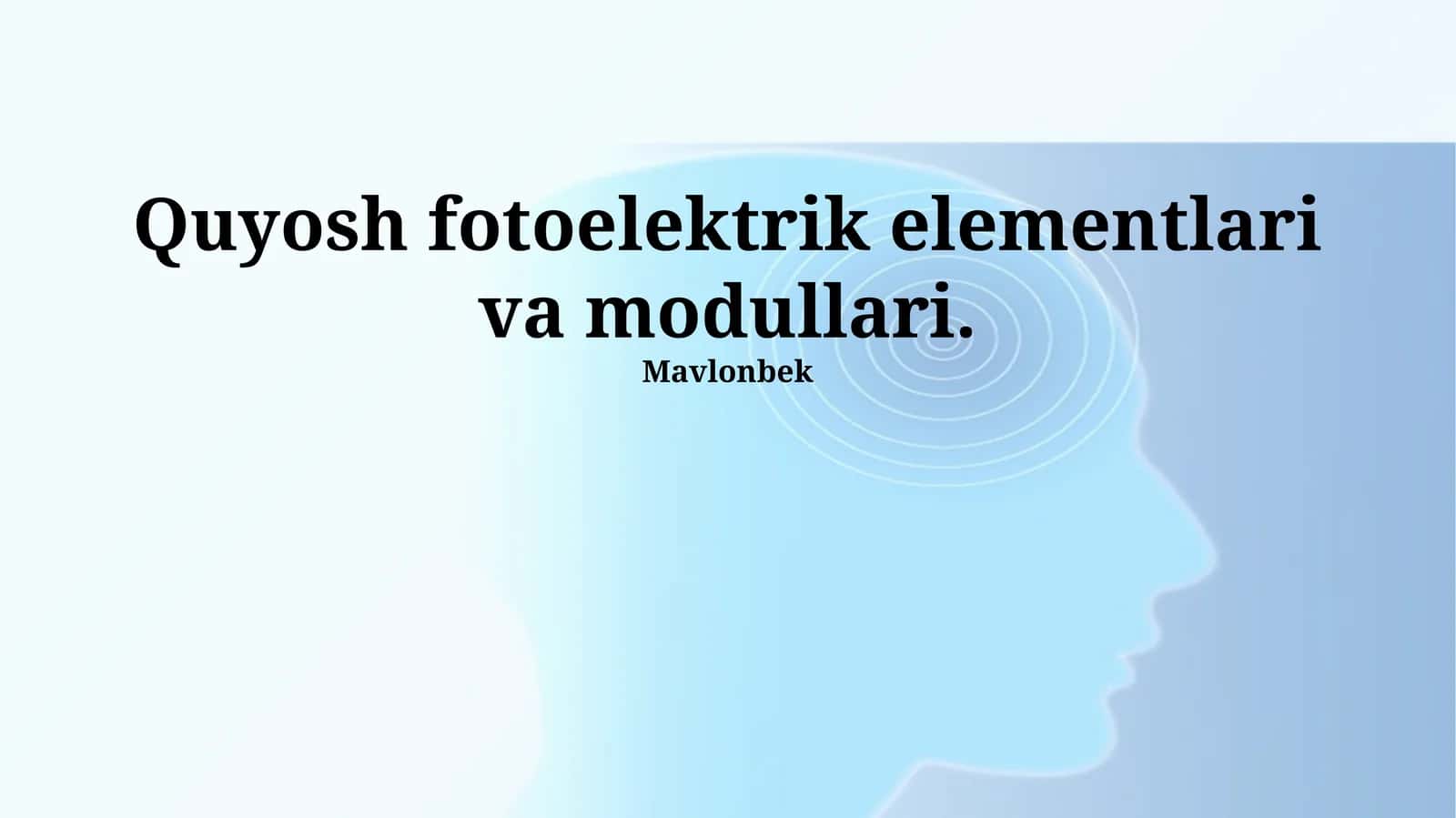 Quyosh fotoelektrik elementlari va modullari 1