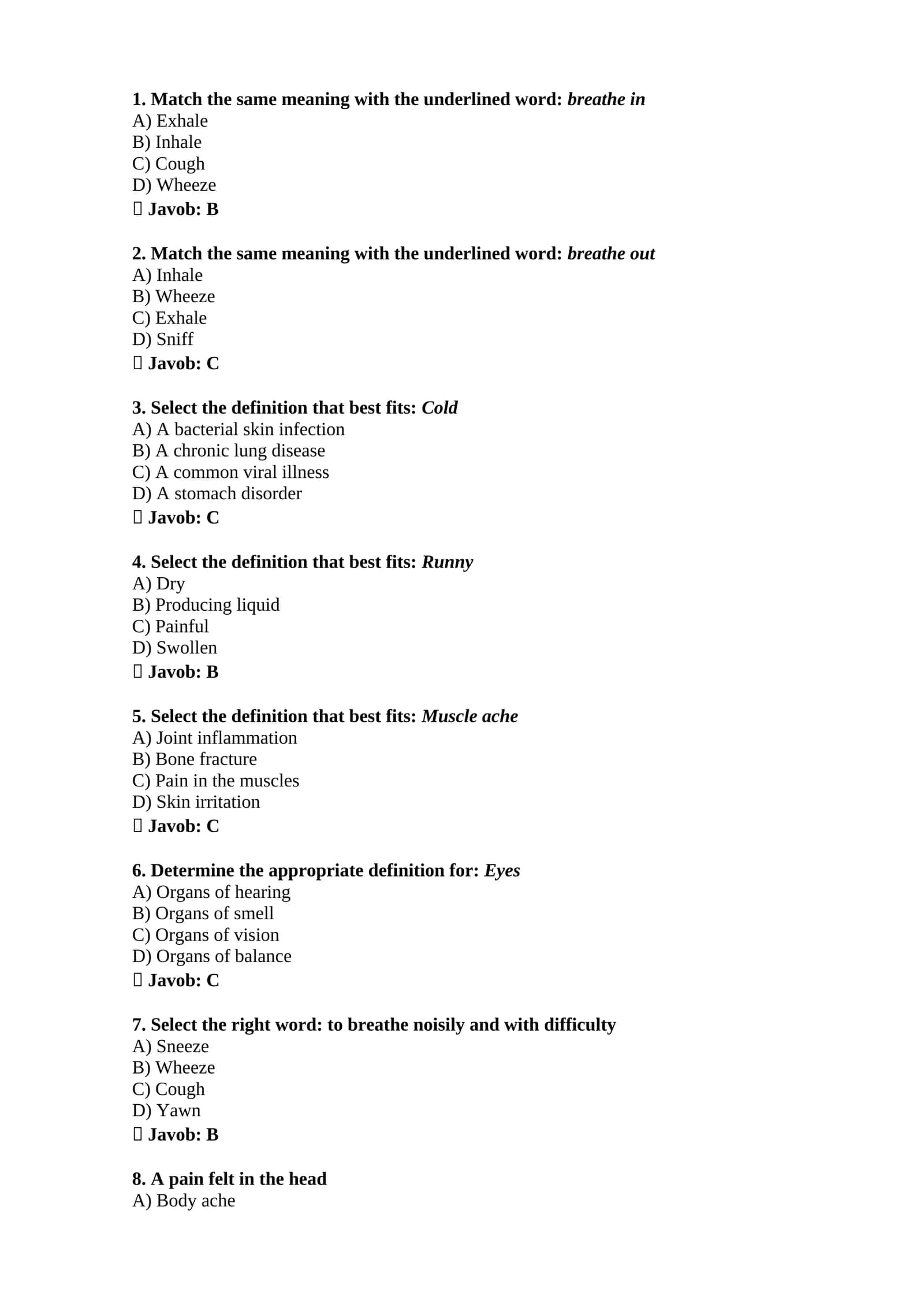 Selecting Definitions 1