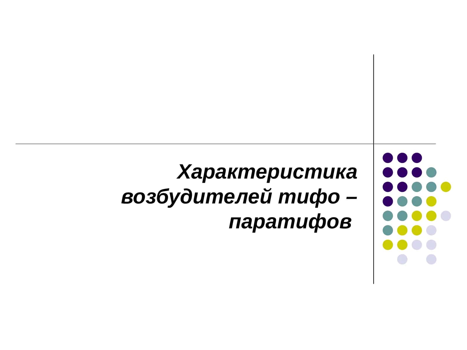 Характеристика возбудителей тифо – паратифов 1
