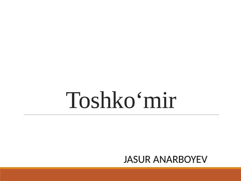 Toshko‘mir 1