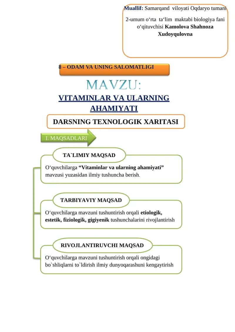 VITAMINLAR VA ULARNING AHAMIYATI 1