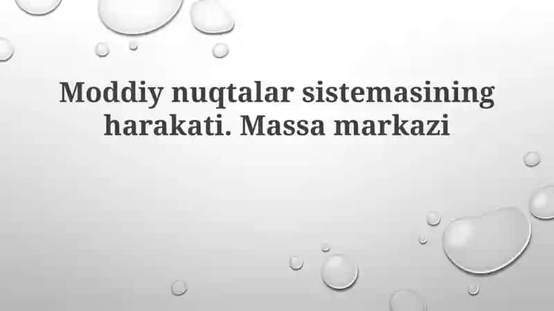 Material nuqtalar tizimi