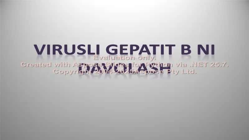 Virusli gepatit B ni davolash 1