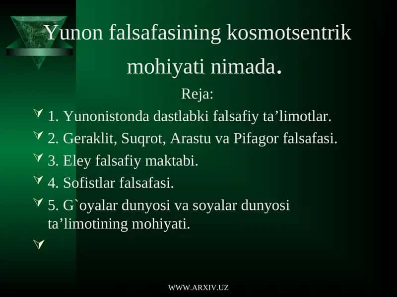 Qadimgi Yunonis falsafasi 1