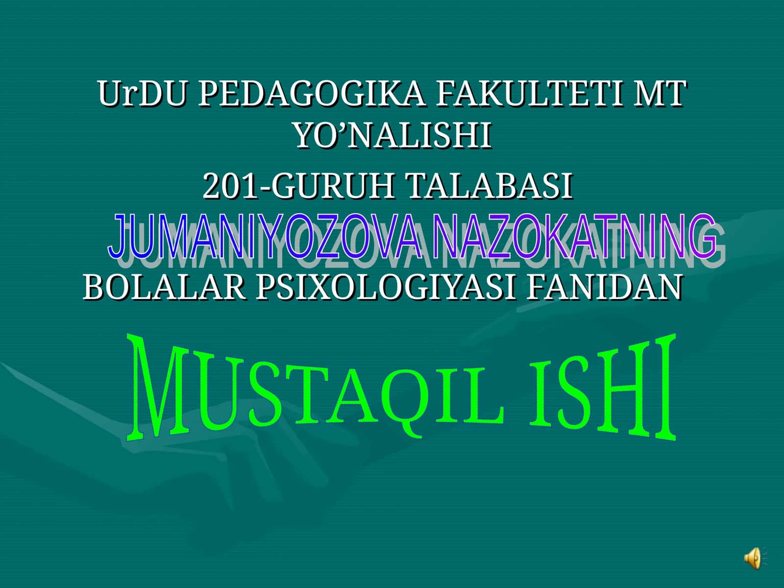 MAKTABGACHA TA’LIMNING ILK YOSH DAVRI XUSUSIYATLARI 1