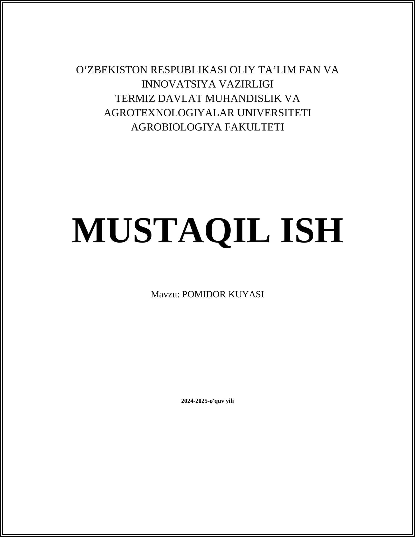 POMIDOR KUYASI 1