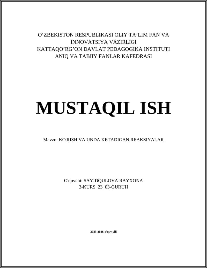 Ko'z anatomiyasi va ko'rish tizimi 1