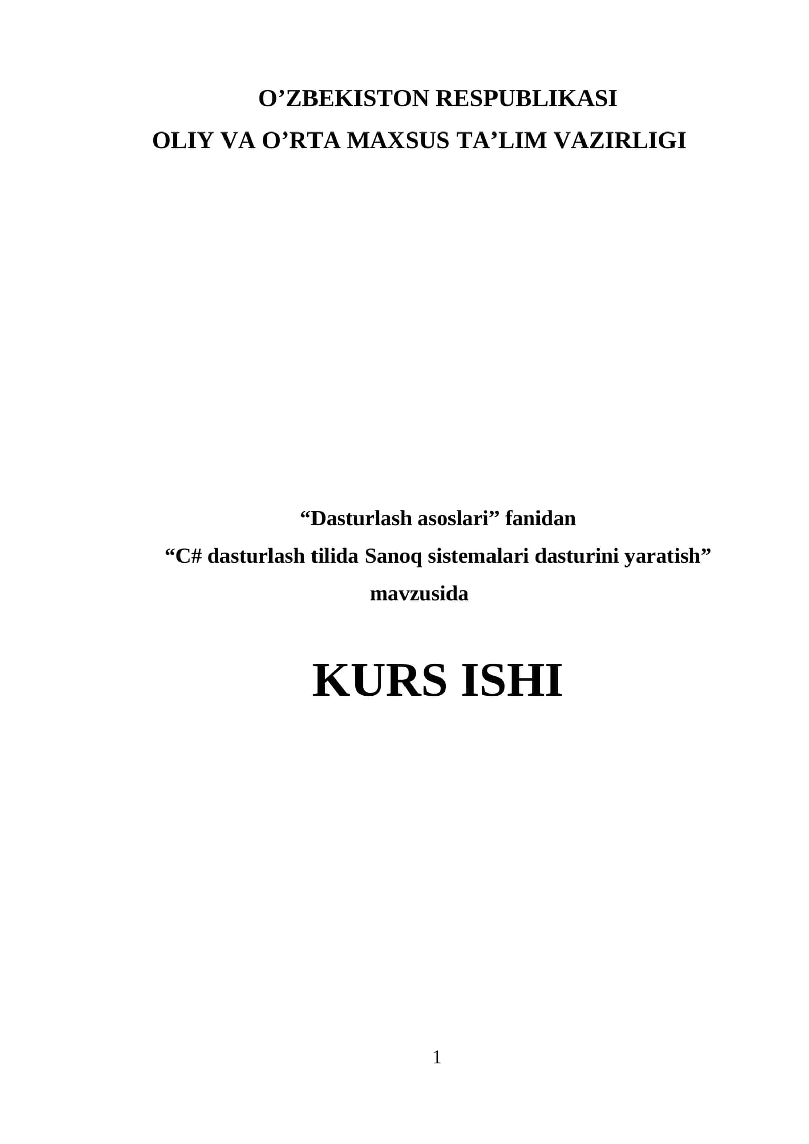 C# dasturlash tilida Sanoq sistemalari dasturini yaratish 1