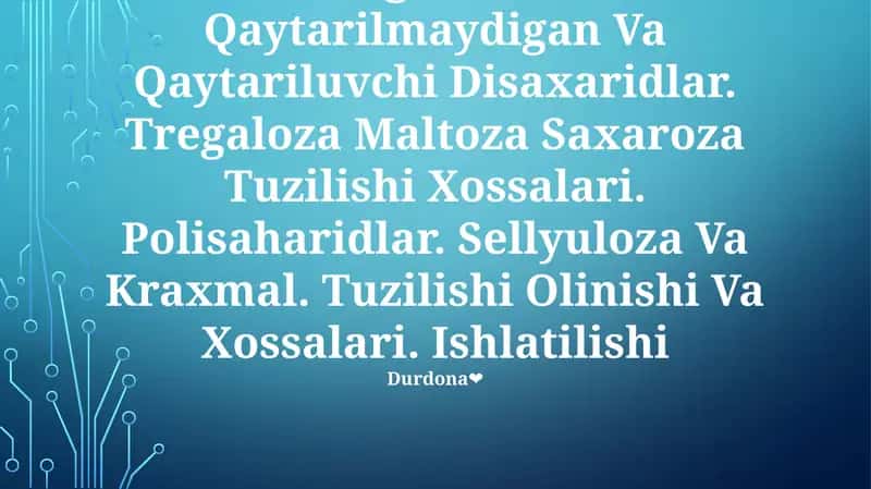 Di va Oligosaxaridlar 1