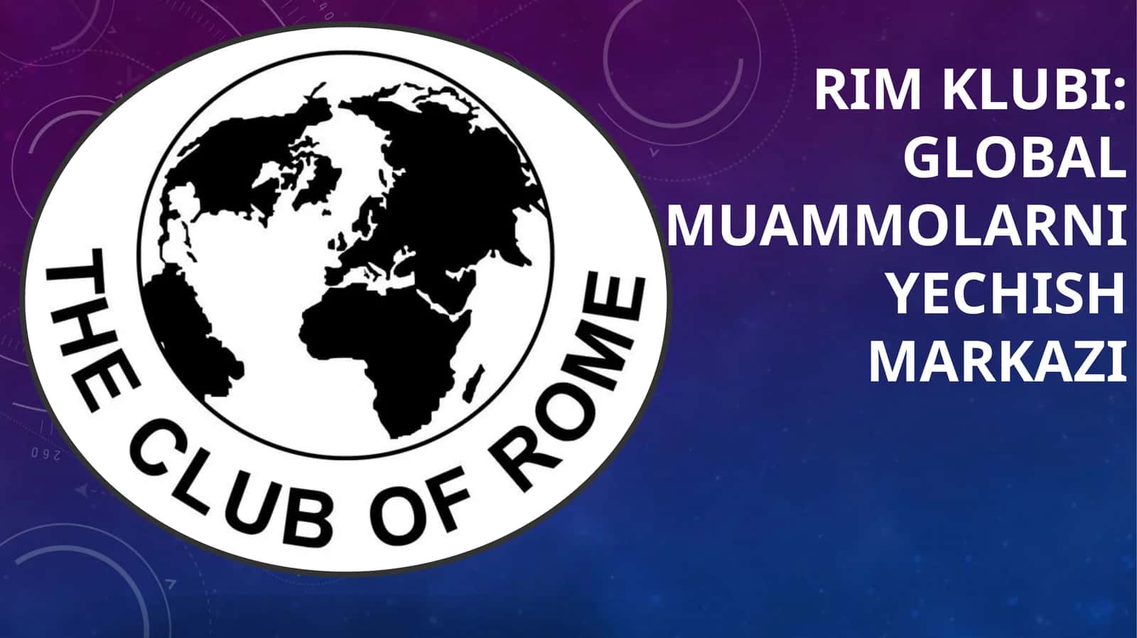 Rim klubi: Global muammolarni yechish markazi 1