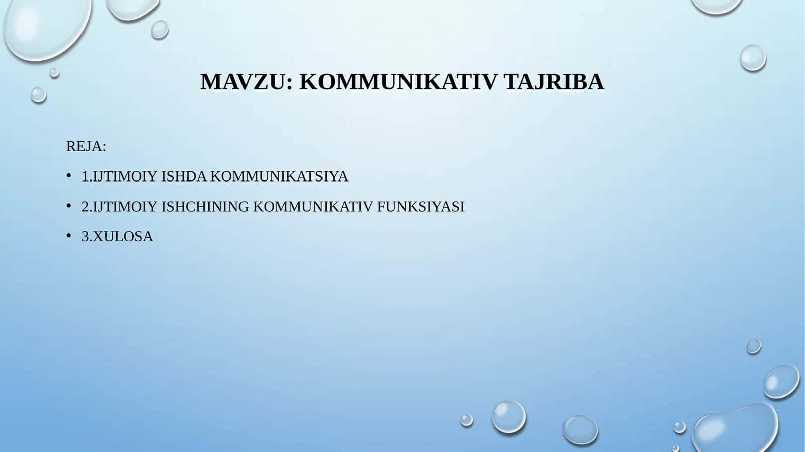 Kommunikativ tajriba 1