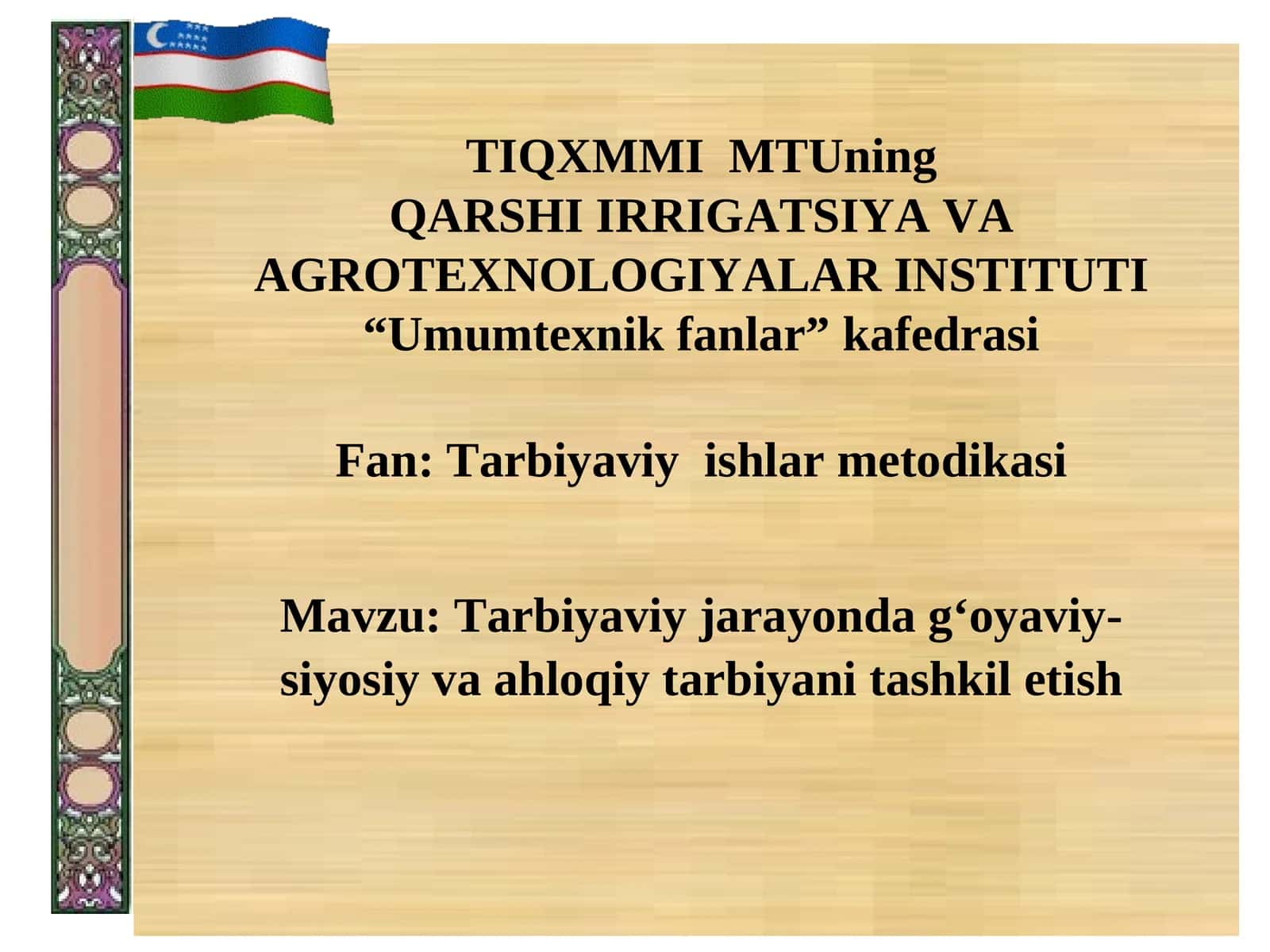Tarbiyaviy ishlar metodikasi 1