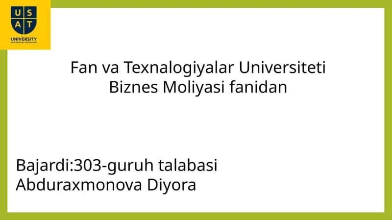 Investitsion baholash usullari 1