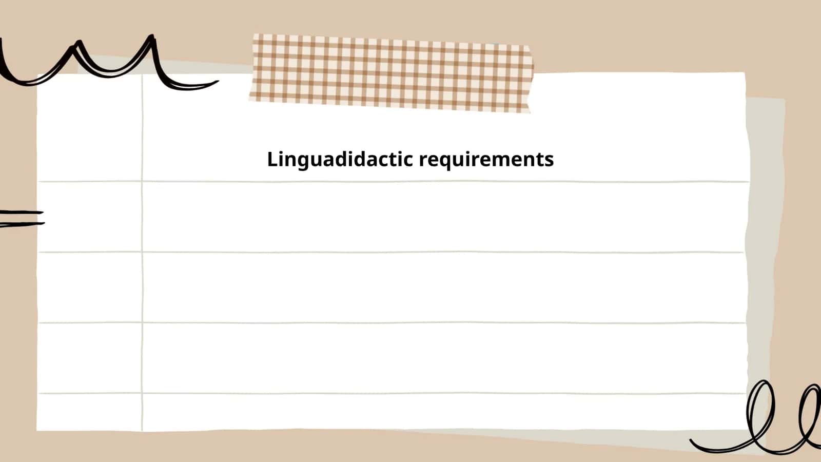 Linguadidactic requirements 1