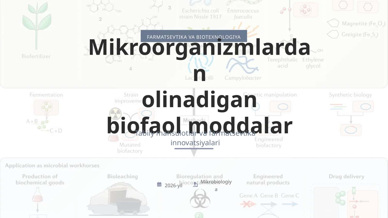 FARMATSEVTIKA VA BIOTEXNOLOGIYA 1