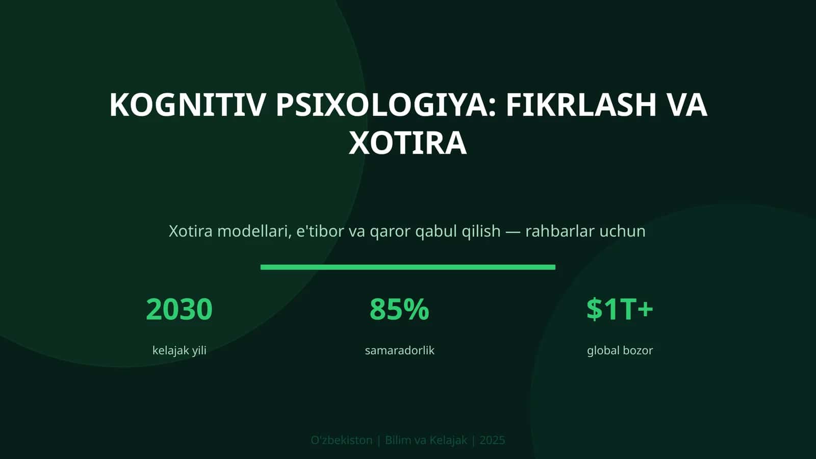 KOGNITIV PSIXOLOGIYA: FIKRLASH VA XOTIRA 1