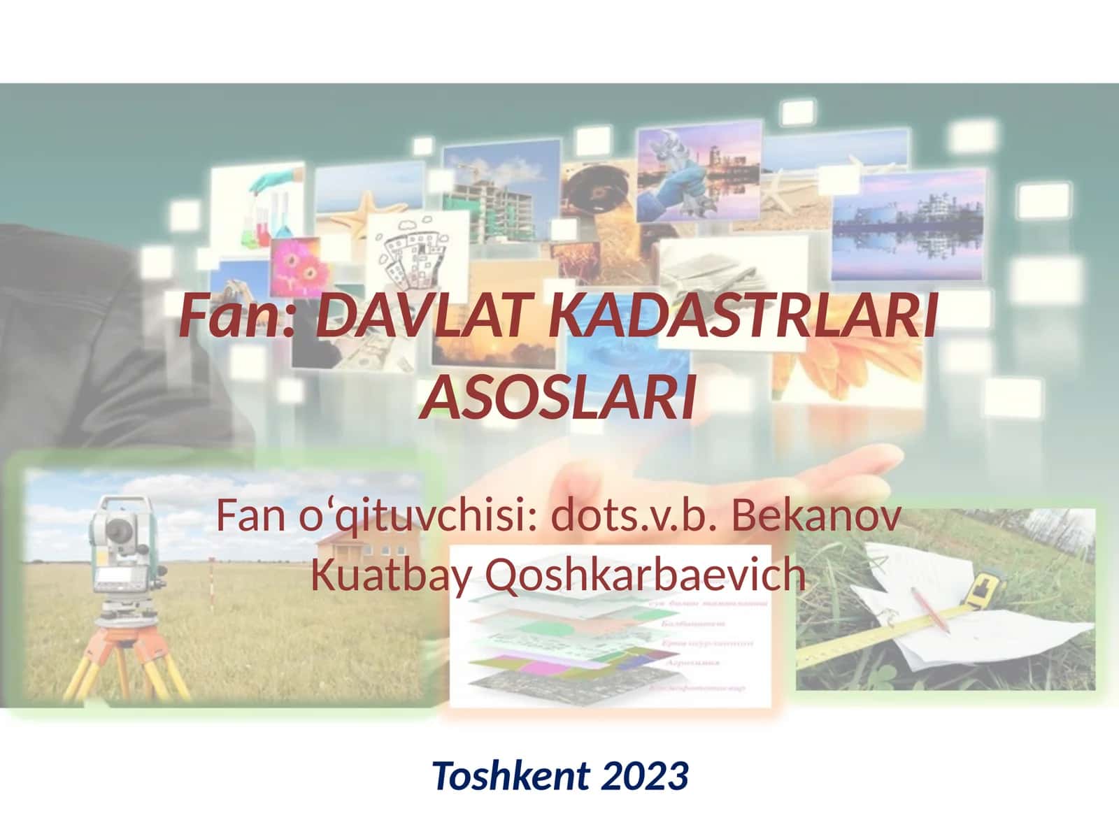 DAVLAT KADASTRLARI ASOSLARI 1
