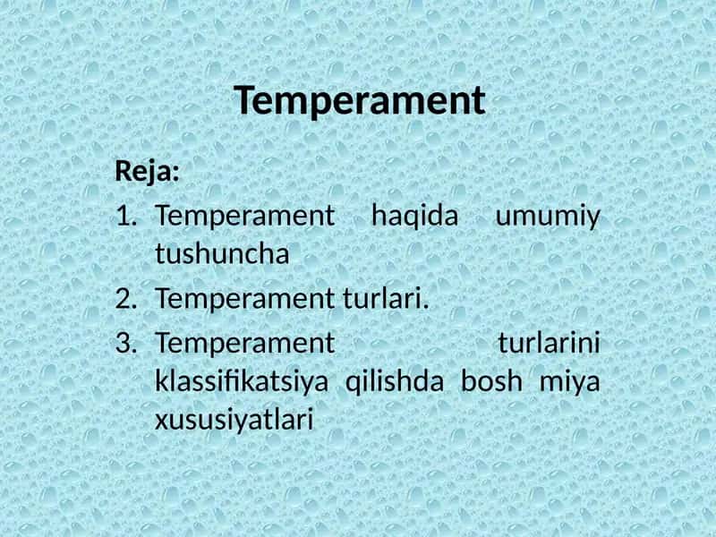 Temperament 1