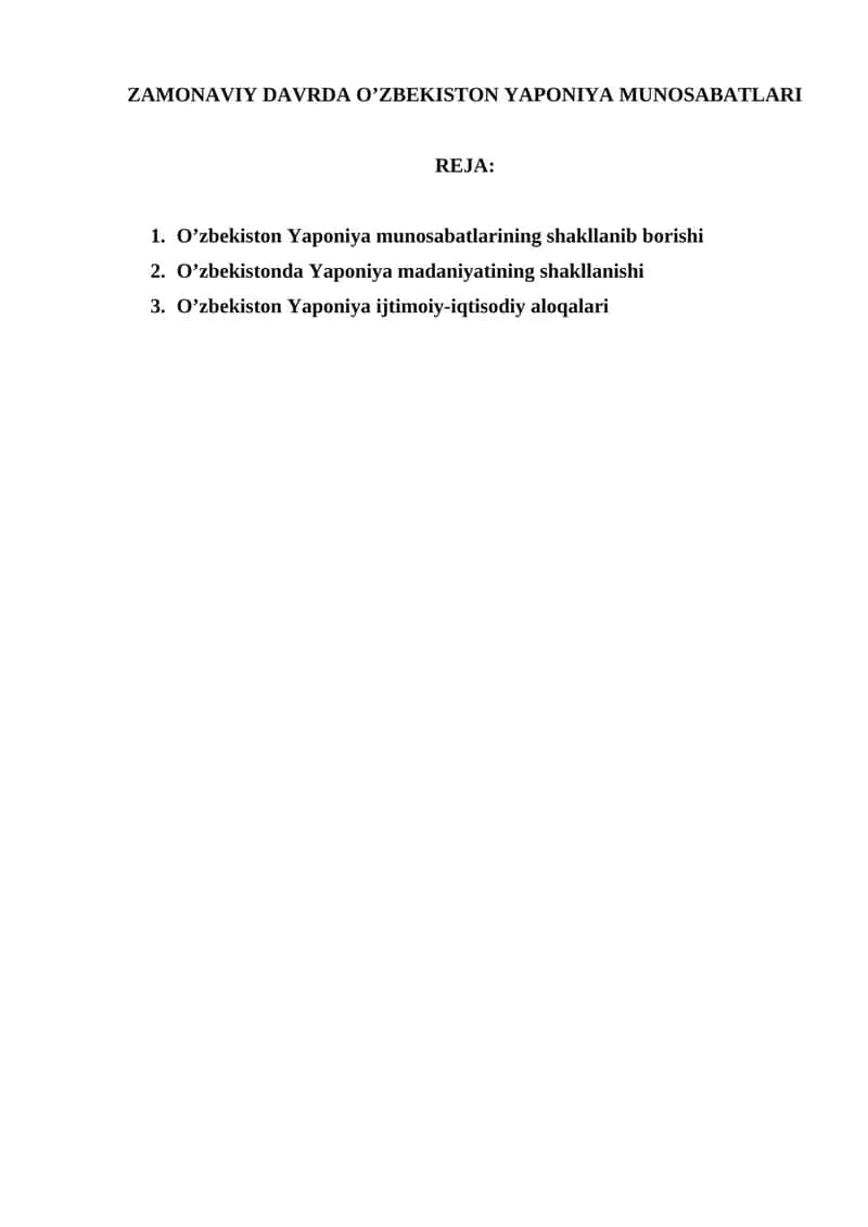 O'zbekiston Yaponiya munosabatlari 1